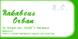 makabeus orban business card